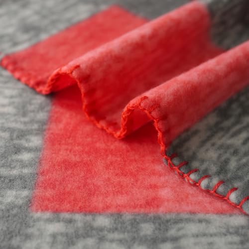 ZYFZCYBL Fleece Throw Blankets for Couch Bulk Lightweight Warm Soft Cozy Blanket 6 Pack Bulk Fleece Blanket Solid for Bed Couch Office Gifts Outdoor 50 x 60 inch （Red and Grey） - color: Plaid (Red and Grey)