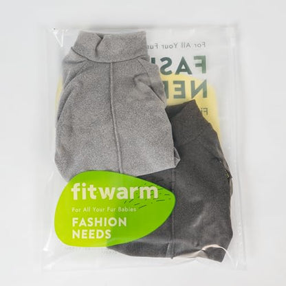 Fitwarm 2 Pack Lightweight Fleece Dog Pajamas, Warm Winter Clothes for Small Dogs Boy Girl, Cozy Pet Onesie with Feet, Dark Gray, Light Gray, Large - color: Gray, size: Large