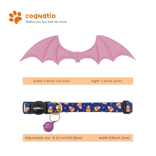 2 Pack Breakaway cat Collars with Bell,Safety Quick Release Pendant Cute Kitten Collar,Adjustable 20-30cm (Candy, 20-30cm) - color: Candy