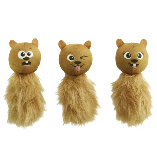 Outward Hound Nina Ottosson Plush Replacement Chipmunk Toys for Snuffle N' Treat Dog Ball Puzzle - 3 Pack - color: Extra Chipmunks (Brown) - 3 Pack