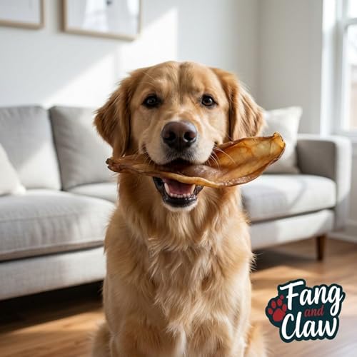 100 Count Water Buffalo Ears for Dogs, Bulk Pack, Jumbo 5-Inch - Pig Ear & Rawhide Alternative, Single-Ingredient Grass-Fed Long-Lasting Natural Dog Chews for Aggressive Chewers - style: 100 Count