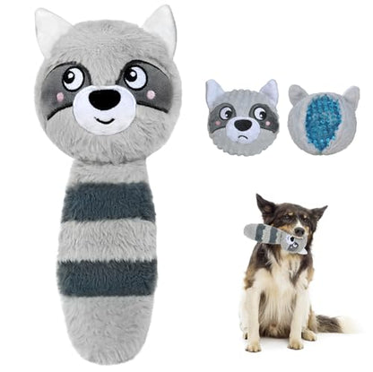 Fida Squeaky Dog Toys for Aggressive Chewers 3 in 1, Dog Chew Toys with 3 Layers,Interactive Dog Toys for Large Dogs Balls to Keep Them Busy for Small Medium Dogs(Raccoon) - color: Grey Raccoon