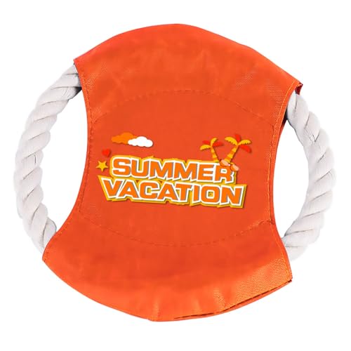 Cotton Rope Flying Disc - Durable & Safe Dog Chew Toy, Non-Toxic Interactive Frisbee for Beach, Park, Backyard Play, Ideal for Medium/Large Dogs - color: Orange, size: Summer vacation