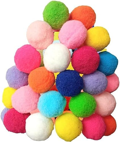 30 Pcs Soft Pom Pom Balls for Kittens with Cat Ball Launcher Toy, Interactive Plush Toy for Kitten Training and Play - Pet Products for Cats (3.0 CM with Bloster) - size: 1.2 Inches 30 Balls With Ball Gun