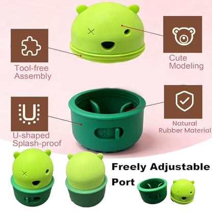 Silicone Dog Treat Dispenser Toy, Interactive Dog & Cat Food Puzzle Feeder with Adjustable Opening, Slow Feeder Toy for Puppies Small Medium Large Dogs, Mental Stimulation Enrichment Feeding Toys - color: Green