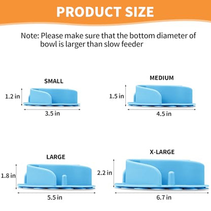 Slow Feeder Dog Bowls Insert, Animire Soft Silicone Slow Eating Dog Food Bowl for Small, Medium and Large Dogs, Compatible with Regular and Elevated Bowls - color: Blue, size: M