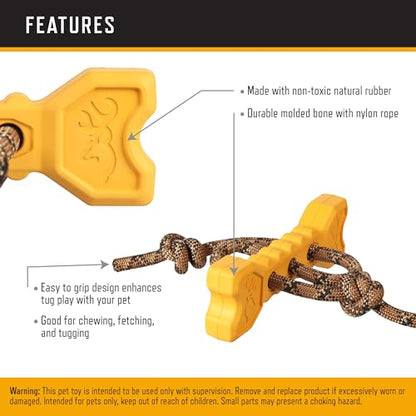 Browning Pet Training Tools, Durable Dog Toys for Tug and Fetch, Bone Tugger Toy (Browning Gold), One Size - color: Bone Tugger Toy (Browning Gold)