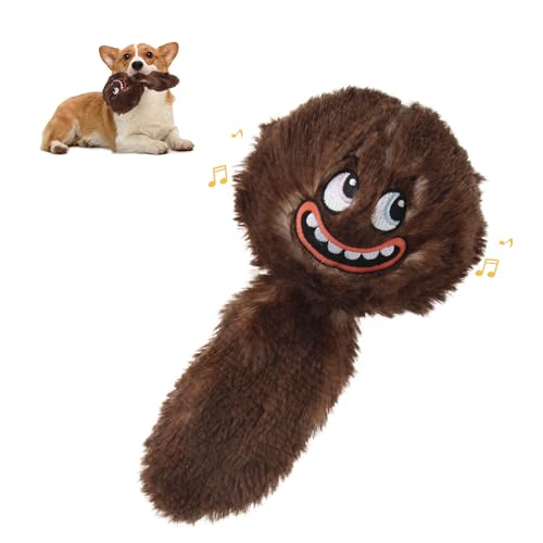 PETGEEK Interactive Squeaky Dog Toy, Upgraded Automatic Moving Vibrating Dog Ball with Plush Cover, 900mAh Rechargeable Bouncing Ball with Recording Music Mode, Crinkle Dog Toy for Pet Boredom, Brown - color: Brown-Upgraded 900mAh