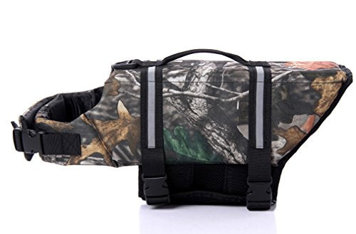 Dog Life Jacket Quick Release Easy-Fit Adjustable Pet Saver Life Jacket Dog Life Preserver - color: flag camo, size: xs