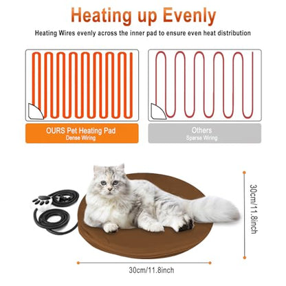 On/Off Switch Electric Pet Heating Pad with Chew Resistant Cord and Machine Washable Cover,Indoor Heated Pet Bed Warmer,for Cat Beds and Dog Beds (D30) - size: One Size