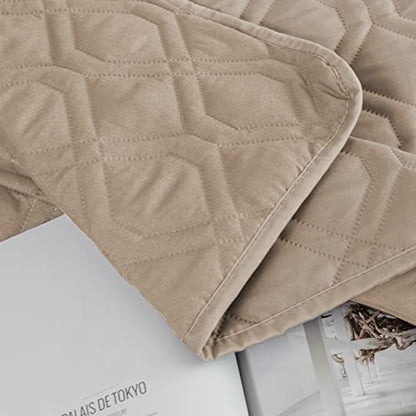 Ameritex Waterproof Blanket Reversible Dog Bed Cover Pet Blanket for Furniture Bed Couch Sofa - color: Beige, size: 30x53 Inch (Pack of 1)