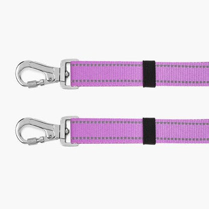 Dog Friendly Co. Leash Splitter | Walk Two Dogs | Complete Control - 360° Swivel, Tangle Free, Adjustable Length, Reflective Webbing, Heavy Duty Clips (Purple) - color: Purple