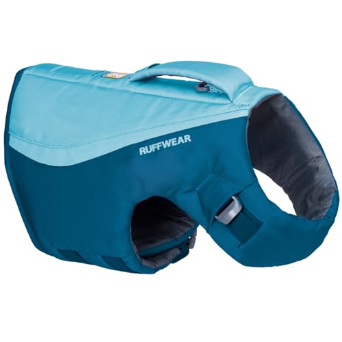 Ruffwear, Float Coat Dog Life Jacket, Premium Buoyancy Swim Vest with Lift Handle, Secure Fit & Reflective Trim, Adjustable Flotation for Swimming, Boating, & Outdoor Adventures, Deep Blue, X-Small - color: Deep Blue, size: X-Small