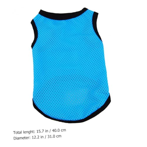 Pet Dog Vest Sleeveless Breathable Mesh Cooling Shirt Blue M for Puppies and Small Dogs Summer Pet Clothes