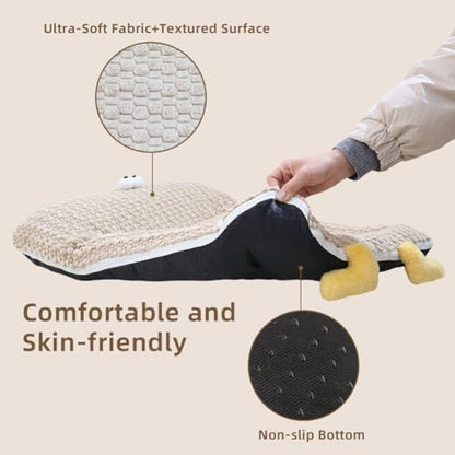 Washable Dog Bed Mat, Soft Dog Cushion with Side Zip, Anti-Slip Cat Bed Pad with Bolster Around, Pet Sleeping Mat for Cat, Small, Medium Dogs, Dryer Friendly (29.5 * 21.6in)