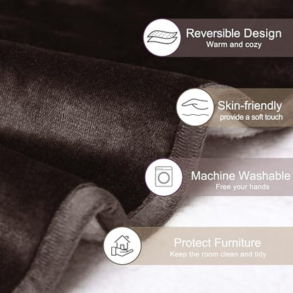 gogobunny Waterproof Bed Blanket, Reversible Sherpa Fleece Throw Blanket for Dog Puppy Cat, Furniture Cover Protects Bed Couch Sofa from Liquid Pee and Pet Fur (Dark Brown, 30x30 inches) - color: Dark Brown, size: 30x30 inches