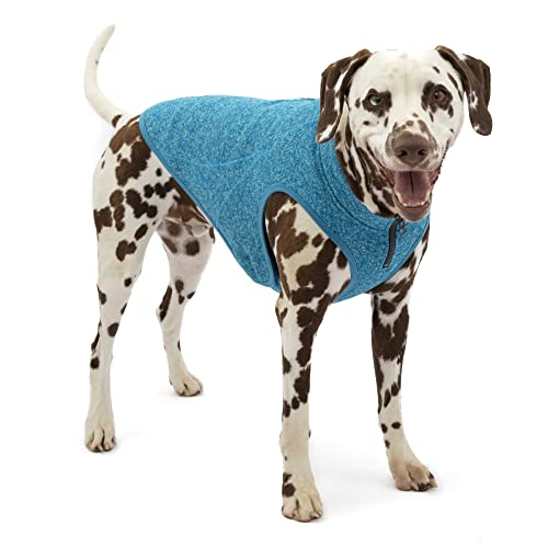 Kurgo Core Sweater - Cold Weather Dog Outfit - Cozy Knit Fleece Layer - Adjustable Neck Dogwear - Zipper Opening for Harness - Machine Washable Gear - Heather Blue - X-Large - color: Heather Blue, size: Extra Large