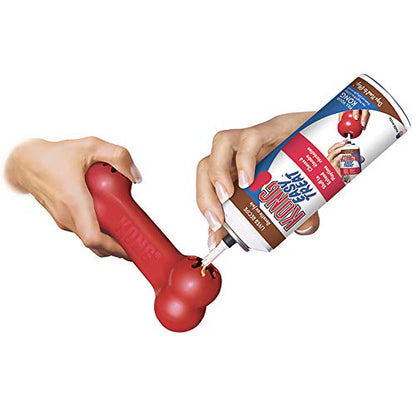 KONG Goodie Bone & Flyer - Dog Toys to Enrich Playtime - Dog Bone & Soft Throwing Disc Support Mental Engagement - Rubber Bone for Treats - Rubber Flying Disc with Dynamic Rebound - for Large Dogs - size: Large