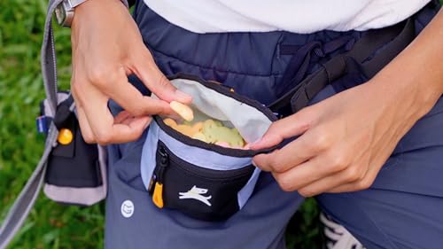 OllyDog Goodie Treat Bag, Dog Treat Pouch, Waist Belt Clip for Hands-Free Training, Magnetic Closure, Dog Training and Behavior Aids, Three Ways to Wear (Blue Heron) - color: Blue Heron