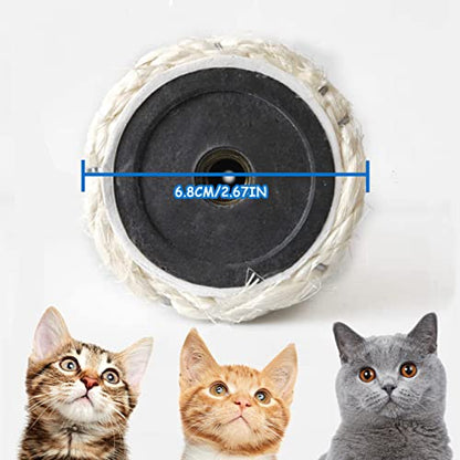 PowerKing Natural Sisal Replacement Scratching Post, 15.7'' 2 Pieces M8 Cat Scratch Post Refill Pole Parts for Refurbishment, Include Screws (White) - color: White, size: 15.7''+15.7'' (2.67''Thick)