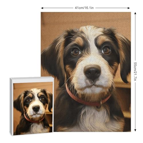 500 PCS Jigsaw Puzzle for Adults Personalized Picture Puzzle Dog Training Customized Wooden Puzzle for Family, Birthday, Wedding, Game Nights Gifts