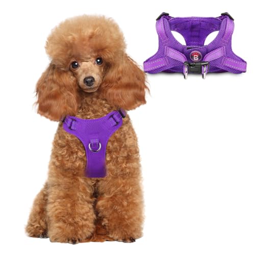 Dog Harness Step in Dog Vest Harness, Reflective Adjustable Puppy No Pull Harness Breathable Soft for Small and Medium Dogs Cats, Purple, XS - color: Purple, size: X-Small