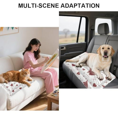 Ultra Soft Dog Bed with Anti- Slip Bottom, Cute Happy Cartoon Dog House Puppy Crate Pads Chew Proof Bed Comfortable Mats for Sleeping for Indoor& Outdoor Sofa Cars, Machine Washable 24 × 18 inch - size: 24 × 18 inch