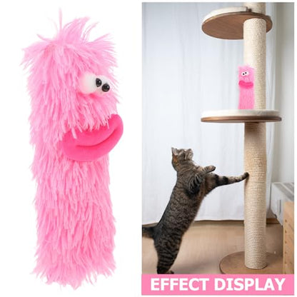 ERINGOGO Catnip Plush Pillow for Indoor Kittens Interactive Chew Soft Plush Sturdy Bite-Resistant Light Pink Kitten Playtime Pet