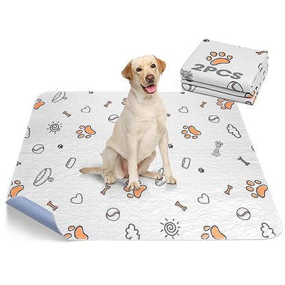 Washable Pee Pads for Dogs, 2 Pack Large 48"x48" Super Absorbent Reusable Pads for Dog Training Pads, 100% Waterproof Non-Slip Pee Pads Whelping Pads Dog Playpen Pads Crate Mat Bed Pads Dog Products - size: 48X48 (2 Packs)