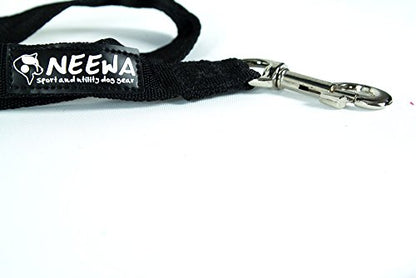 Neewa Tug Line with Bungee (1.5m (5ft), Black), To Run with Your Dog, Hands-Free Dog Leash - size: 1.5 - 2.0 m