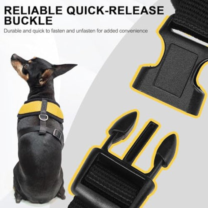 BINGPET Small Dog Harness, No Pull Dog Harness Small Sized Dogs, Soft Light Breathable Mesh Puppy Vest with Safety Buckle-Adjustable Step in Pet Harnesses for Easy Walking, Running, Training - color: Yellow, size: S (NECK: 12", CHEST: 14"-18")