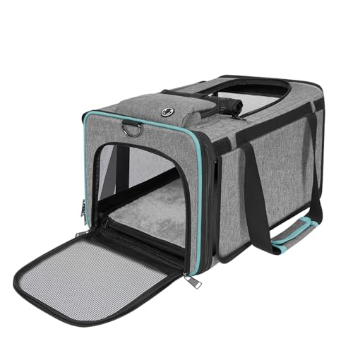 GAPZER Soft-Sided Pet Carrier for Air Travel 18x11x11 Inch - Underseat Cabin Carry Bag for Small Cats & Dogs Under 15 lbs - size: 18"x11"x11"