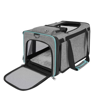 GAPZER Soft-Sided Pet Carrier for Air Travel 18x11x11 Inch - Underseat Cabin Carry Bag for Small Cats & Dogs Under 15 lbs - size: 18"x11"x11"
