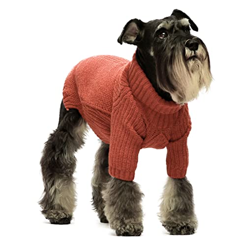 Fitwarm Thermal Knitted Dog Sweater Doggy Winter Coat Pet Clothes Doggie Turtleneck Jacket Puppy Outfits Cat Sweatsuit Red Small - color: Red, size: Small