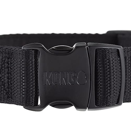 KONG Max HD Ultra Durable Neoprene Padded Dog Collar (Medium, Black)