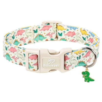 Dinosaur Dog Collar Cute Boy Dog Collars for Puppy Small Dogs - Lightweight Adjustable Cartoon Design Male Female Dogs Everyday Collar with Safety Buckle XS - color: Cute Dino, size: XS