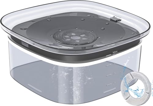 UPSKY 4L Dog Water Bowl 135oz No Spill Dog Bowl Extra Large Capacity Slow Drinking Water Feeder, Splash Proof Pet Water Dispenser Vehicle Carried Travel Water Floating Bowl for Dogs, Cats - color: Gray, size: 4 L