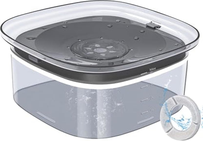 UPSKY 4L Dog Water Bowl 135oz No Spill Dog Bowl Extra Large Capacity Slow Drinking Water Feeder, Splash Proof Pet Water Dispenser Vehicle Carried Travel Water Floating Bowl for Dogs, Cats - color: Gray, size: 4 L