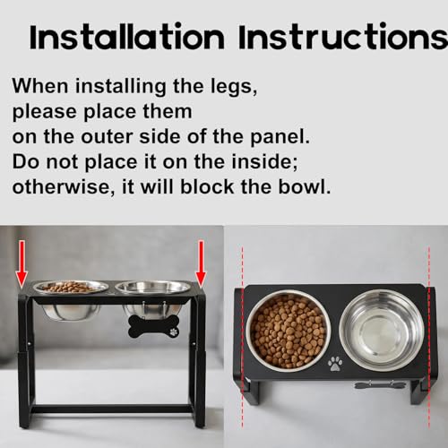 Metal Elevated Dog Bowls, Raised Dog Bowls for Medium/Large Sized Dogs with Two 58oz Stainless Steel Food Bowls, 3 Adjustable Height (8.8"/11.5"/14") Dog Bowl Stand Protect Neck & Joints - size: 8.8-14" | M/L Dogs | 2×58oz Bowls