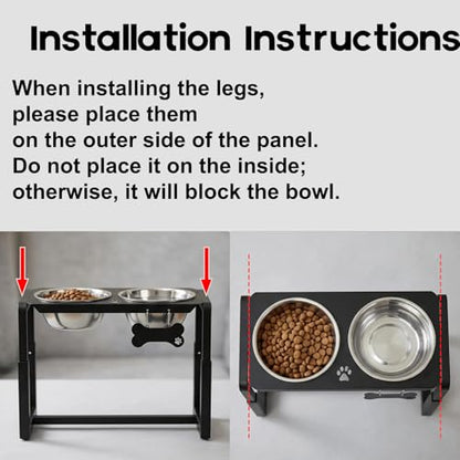 Metal Elevated Dog Bowls, Raised Dog Bowls for Medium/Large Sized Dogs with Two 58oz Stainless Steel Food Bowls, 3 Adjustable Height (8.8"/11.5"/14") Dog Bowl Stand Protect Neck & Joints - size: 8.8-14" | M/L Dogs | 2×58oz Bowls