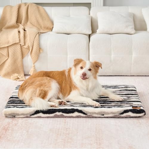 LIORCE Dog Crate Pad - Dog Bed Large Sized Dogs with Removable Washable Cover and Waterproof Lining - XL Memory Foam Pet Bed for Crate - Reversible Kennel Mat (Cool & Warm), 42-inch, Zebra - color: Zebra, size: 42.0"L x 28.0"W x 2.0"Th