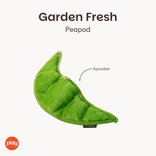 P.L.A.Y. Cute Plush Dog Toys - Fruit & Vegetable Themed Durable Squeaker Chew Toy, Great for Puppies & Small, Medium, Large Dogs - Machine Washable, Recycled Materials (Garden Fresh Peapod, X-Small) - color: Peapod, size: X-small