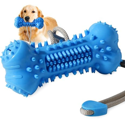 Dog Chew Toy for Aggressive Chewers, Durable Dental Cleaning Treat Toy, Food Dispensing Interactive Toy for Small, Medium & Large Dogs, Teeth Cleaning, Keep Busy, Tough Natural Rubber (Blue) - color: Blue
