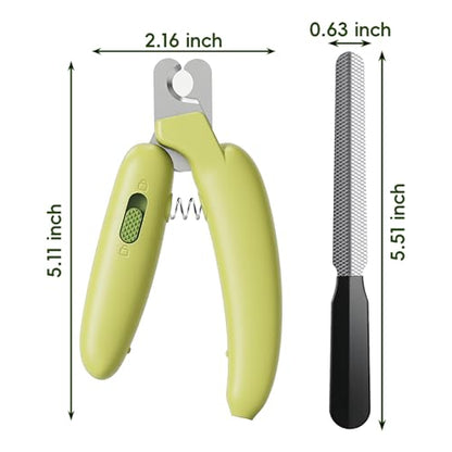 Dog Nail Clippers,Dog Nail Trimmers for Small Medium Dogs and Cats - Professional Grooming Tool with Safety Lock, Sharp Stainless Steel Blade Prevents Splitting，Includes Nail File (Green-mini) - size: Green-mini