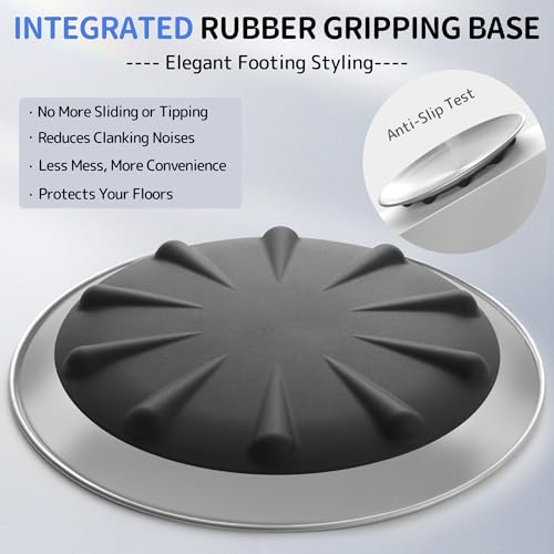 WROSWT 304 Stainless Steel Cat Plates for Wet food, 6.7" Shallow/Wide Whisker Friendly Cats Food Bowls, Non-Slip Silicone Base,Easy to Clean Indoor Cat Feeding Dishes, 3 Pack - size: Cat Plates - 3 Pack