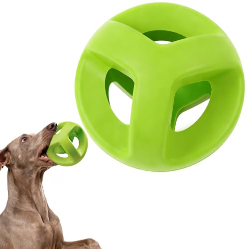 Fida Natural Rubber Dog Balls for Aggressive Chewers, Durable Dog Chew Toys for Large Dogs, Interactive Fetch & Tug of War Toys for Medium Large Breed Non-Toxic Dish Washable,4.5 * 4.5" - color: Meadow Green