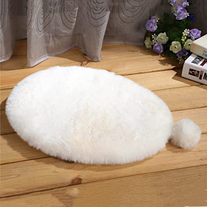 SHENGOCASE 2-Pack Oval 11" x 15" Faux Rabbit Fur Cat Condo Replacement Cushion. Cat Dog Bed Cushion Pad Mat, Pad for Window Perch Tree Tower, Carrier Cage Crate Kennel Furniture - color: Cream, size: 11"x 15"