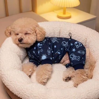 XPUDAC 4 Pack Dog Pajamas for Large Breeds, Dog Onesie with Drawstring Adjustable Lightweight Stretchy Pet Clothes for Large Dogs Boy Shed Defender Doggie Suit Pet Outfit, 3XL - size: 3X-Large(Chest:23~25.6")