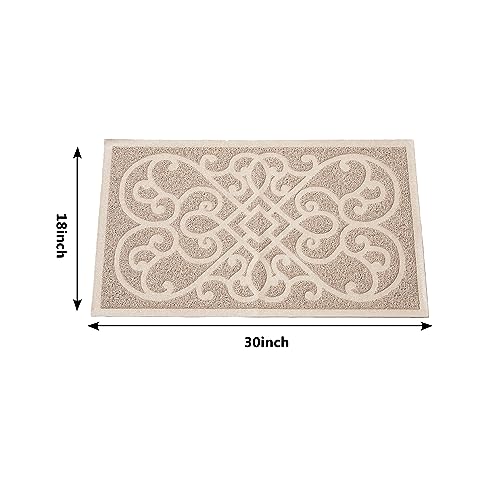 PetLike Cat Litter Box Mat, Thick Kitty Litter Trapping Mat, Durable,Waterproof &Washable with Non-Slip Backing, Soft on Kitty Paws and Easy to Clean, BPA Free - color: Tan, size: 30x18