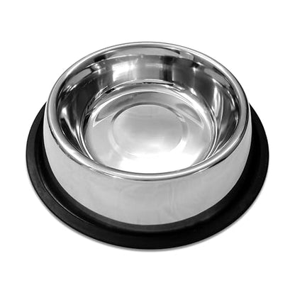 Stainless Steel Non Skid Dog Bowl – Non-Slip Rubber Base, Rust-Proof & Dishwasher Safe – Durable Food and Water Bowl for Dogs and Cats – 64oz - size: Non Skid Bowl - 64 oz